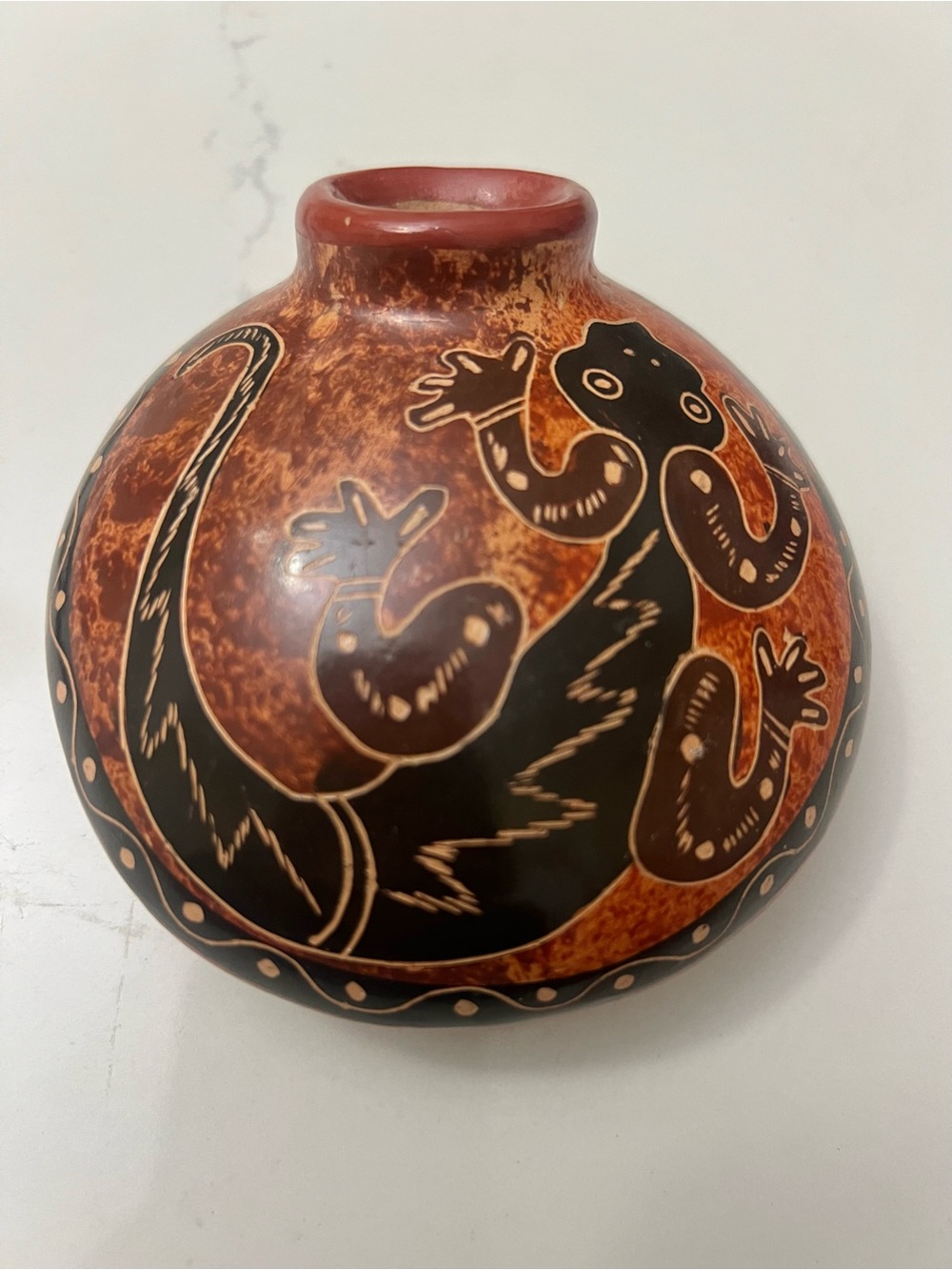 Artesanal Imported Handmade Lizard-Gecko Decorative Ceramic